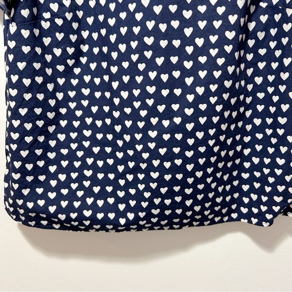 Draper James Blue White Hearts Cloister Blouse Size 8 Flutter Sleeves - Picture 10 of 16